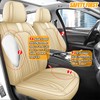 AUQDD Front Seat Covers 2 Pieces, Waterproof Nappa Leather Sideless