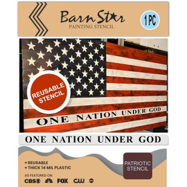 One Nation Under God Reusable Stencil | Paint Your Own Wood Flag Sign (1"H x 20.8"W)