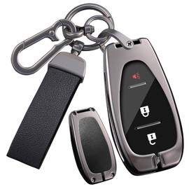 TECART Fit for Chevy Key Fob Cover Zinc alloy Key Case Key Shell Fit For Blazer Bolt EV Camaro Cruze Equinox Malibu Sonic Spark Traverse Key Shell 2/3/4/5 Buttons Black