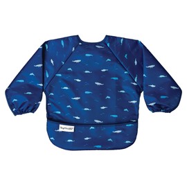 Tiny Twinkle Mess-Proof Full Sleeved Bib - Baby and Toddler Waterproof and Machine Washable Long Sleeved Smock Bib with Flip Pocket