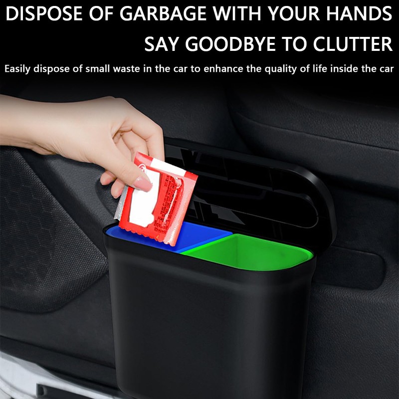 JNNJ Mini Car Trash Bin, Portable Mini Car Waste Bin,
