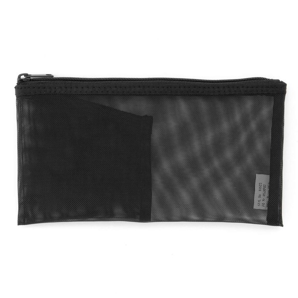 Nylon mesh pen case with pocket approx. 3.1 x 6.7