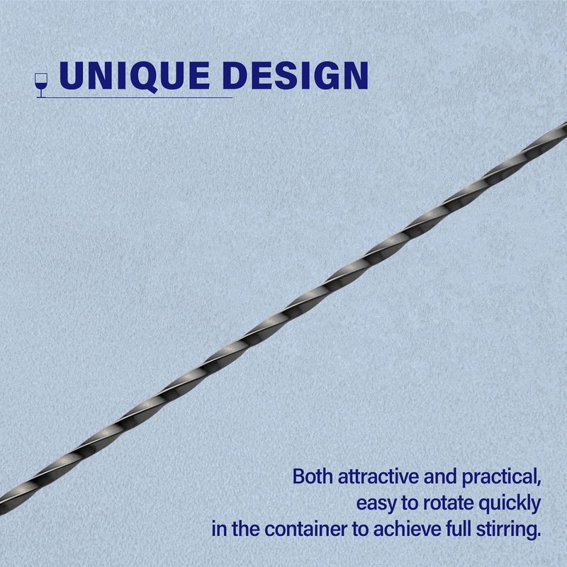 Homestia 12-Inch Stainless Steel Cocktail Spoon with Skull Handle -