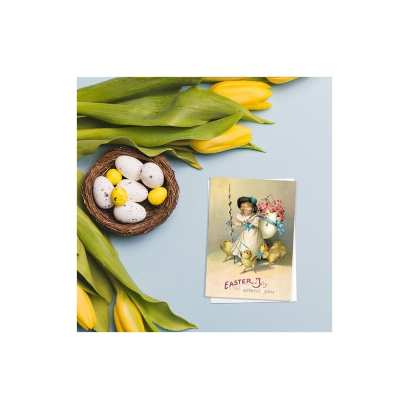 Funny Weird Victorian Easter Greeting Card with Envelopes (Chick Shepherdess)