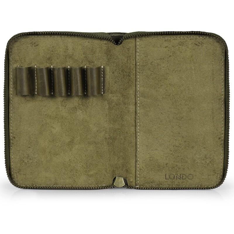 Londo Genuine Leather Padfolio with Pen Holder Notepad and Zip