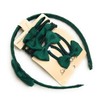 7 PIECE SCHOOL COLOURS Hair Bow Snap Clips SET ALICE