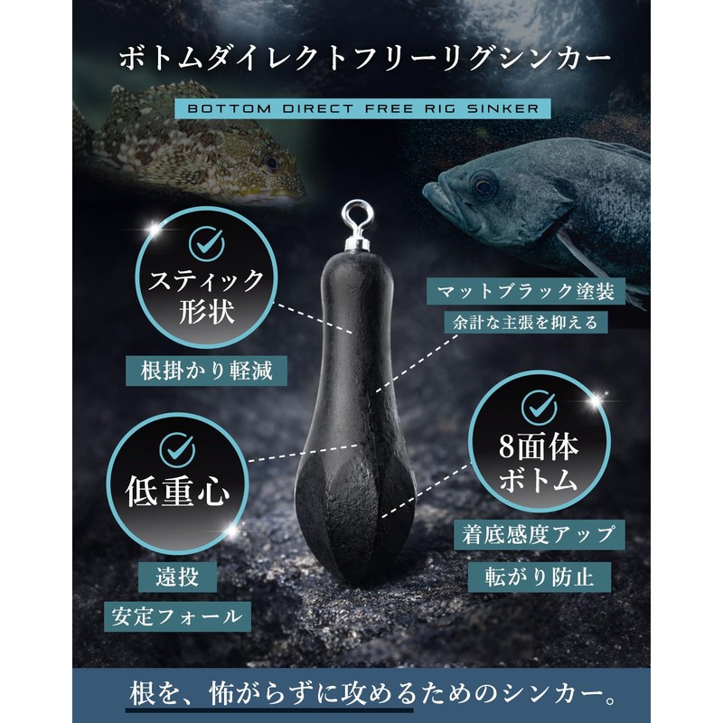 Poisson Free Rig Sinker Bottom Direct Lead 24g 28g 35g