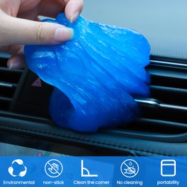 PKEUNLG Car Cleaning Gel, 4 Piece Car Cleaning Kit, Men's and Women's Car Detailing Supplies Accessories,Trim Dust, Crevice Cleaner, Vent Removal Grease and Dust, Clean Keyboard Cleaner.