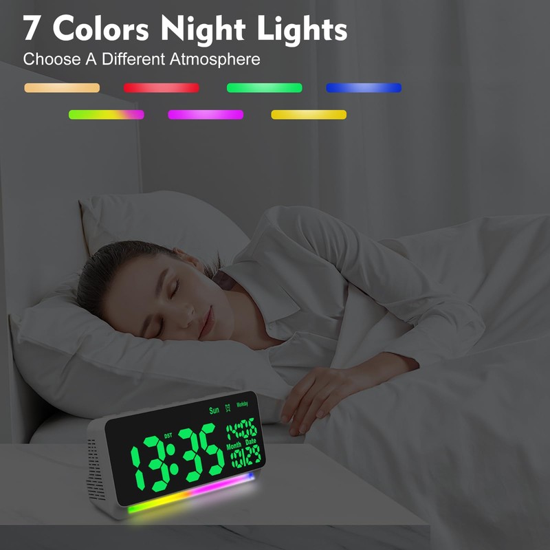 PERSUPER 120db Super Loud Alarm Clock for Heavy Sleepers, Bluetooth