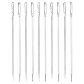 sourcing map 30 Pcs Large Eye Sewing Needles, 2.95 Inch 1.6mm High Carbon Iron Embroidery Thread Needle Sewing Big Eye Needle Knitting Needles for Hand Sewing Art Crafts, Silver