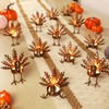 FORUP 12 Pack Metal Turkey Tea Light Candle Holders, Thanksgiving