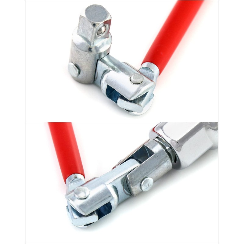 QWORK Spark Plug Socket Wrench, Universal,T-handle, 6mm (5/8") & 21mm