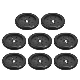 QUARKZMAN Pack of 8 Round Rubber Grommets 1-3/8 Inch (35 mm) ID 1-9/16 Inch (40 mm) Bore Hole Double-Sided Firewall Cable Grommet Electrical Wiring Seal, Black