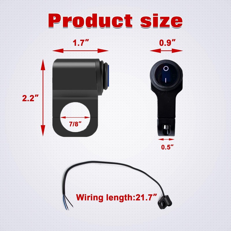 x xotic tech ATV Light Switch 12V Handlebar Switch Waterproof