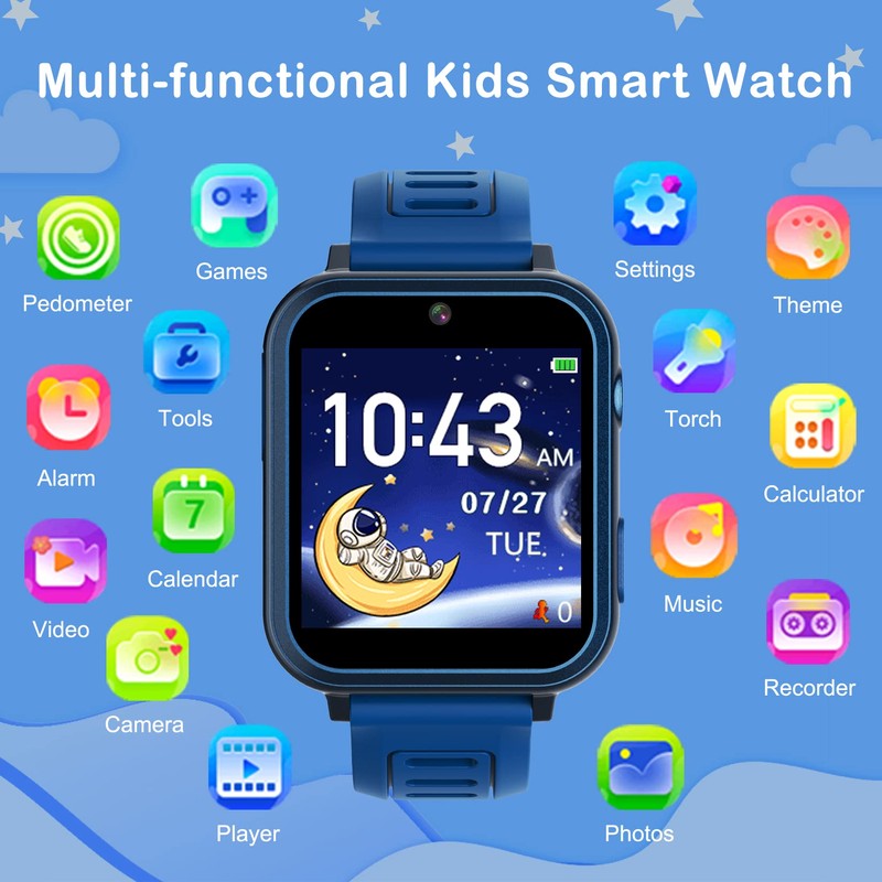 Phyulls Smart Watch for Kids with 39 Games Alarm Clock,