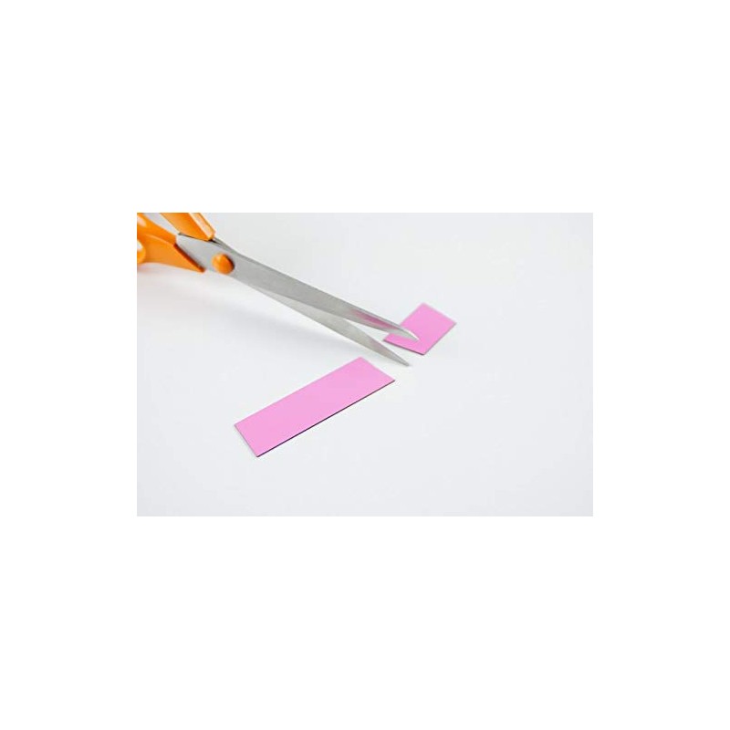Pack of 25 Magnetic Labels (Pink, Length 10 cm, Width