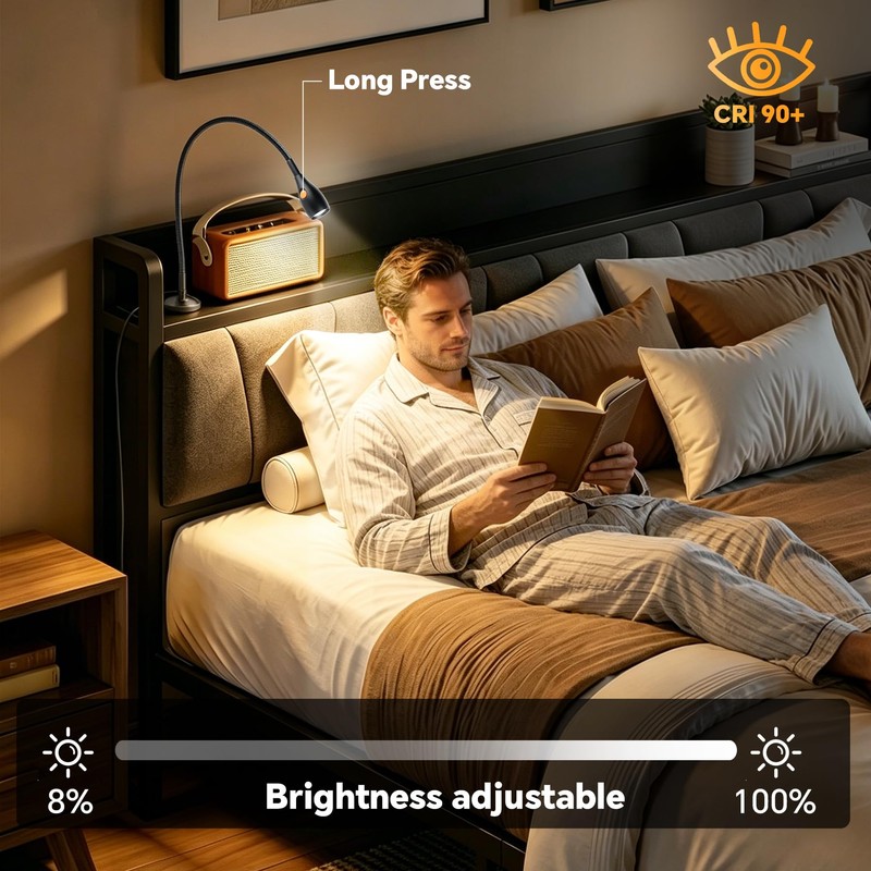 acegoo Minimalist Magnetic Reading Light for Bed Headboard Dimmable LED