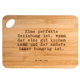 Mr. & Mrs. Panda Bamboo Chopping Board "Eine perfekte Beziehung ist," [A Perfect Relationship ist,] Gift, Marriage, Husband, Wooden Chopping Board, Quotes,