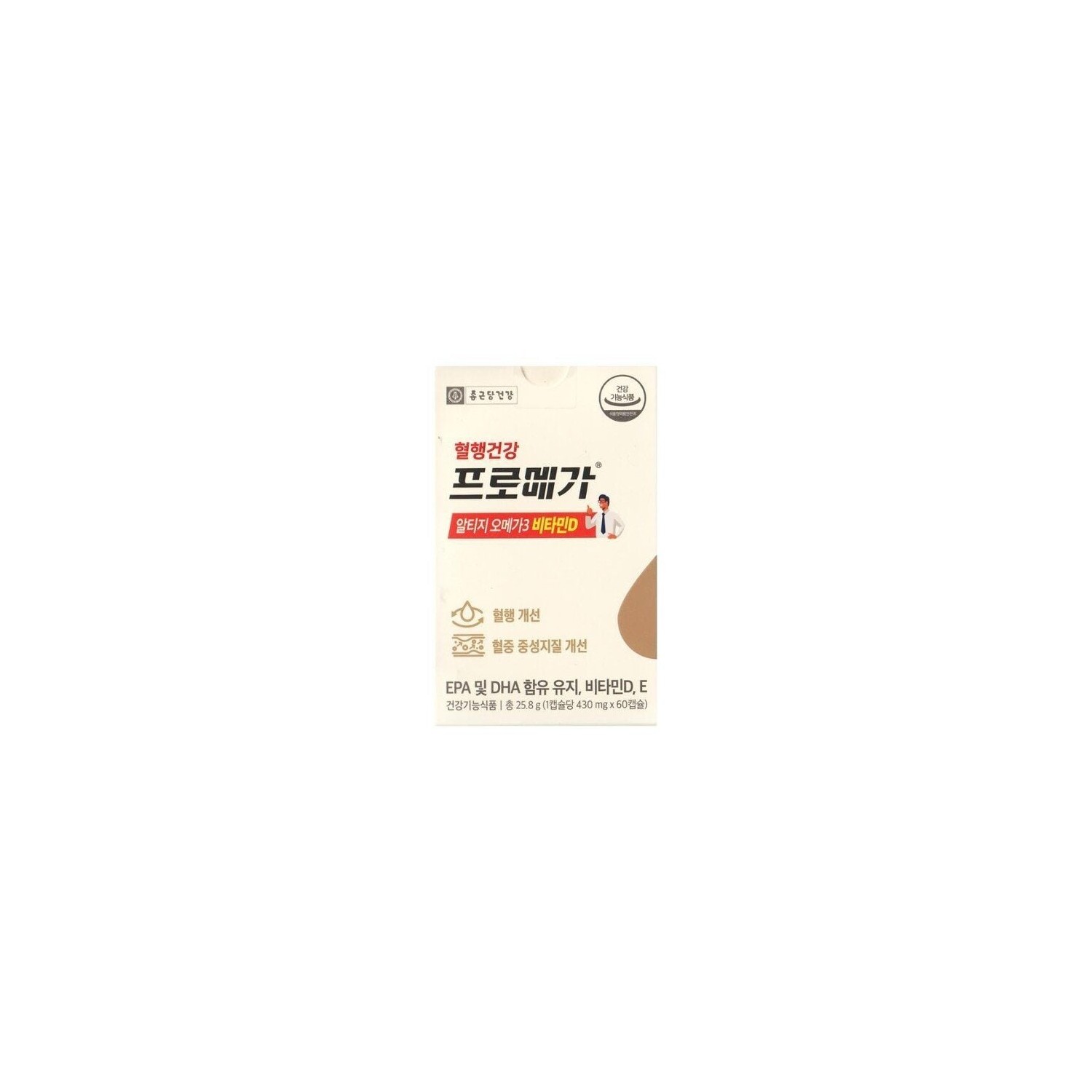 종근당건강 프로메가 알티지 오메가3 비타민D 430mg x 60캡슐 1박스 -SDL- Jongkundang Health ...