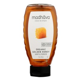 UD_Madhava Organic Natural Honey Golden Squz 17.6 oz Per Case Dried Honey in Bulk Bag Mature and Pure