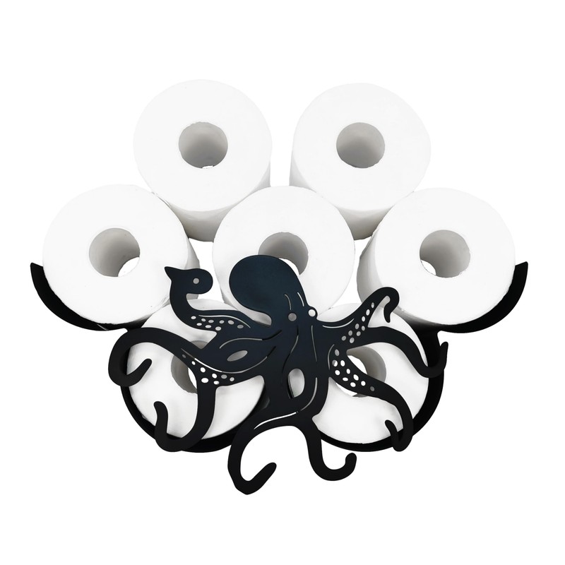 Metal Octopus Paper Holders,Funny Black Animals Paper Storage Holders Stand