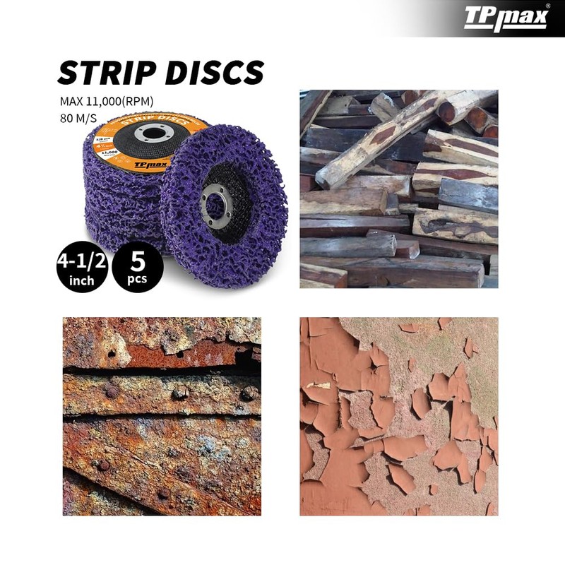 TPmax 4-1/2" x7/8'' Stripping Discs Rust Remover Wheel Remove Paint