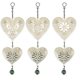 Quickdraw Supplies Set of 3 Hanging Heart Decorations Garden Ornament Valentines 6 Love Hearts Outdoor Decoration
