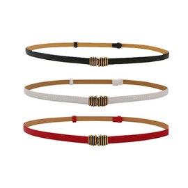 Women's Skinny PU Leather Belt 1.5 cm Waist Belt Adjustable Women's Belt for Jeans Dress Shirt Sweatshirt Pack of 3, d'Alene to