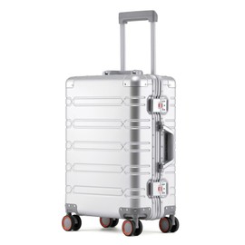 YYW Full Aluminum Frame Carry On Luggage - Airline Approved Hardside Spinner Suitcase with TSA Lock, Lightweight Suitcase and Silent Wheels Ideal for Business Travel