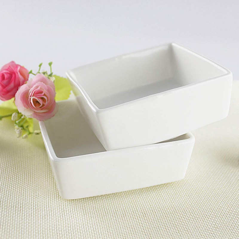 Foraineam 10-Piece Porcelain Ramekins, 4 Ounce Ramekin Bowl Set Square