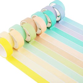 YUBX Washi Tape Set, Masking Tape, Colourful for DIY Crafts, Bullet Journals, Planners, Scrapbooking, Packaging, 15 mm Wide (Macaron Large)