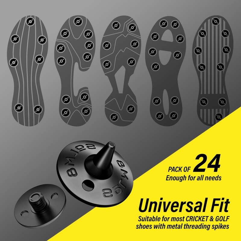 SOLM8 Metal Spikes for Golf and Cricket Shoe Spikes Replacement