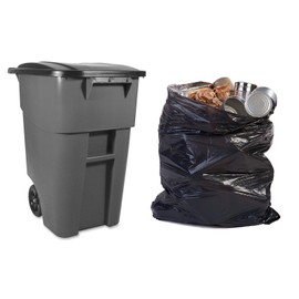 PLASTIC PRINCE Plastic Prince 95 Gallon Black Contractor Garbage Bags | Actual 2 Mil | Heavy Duty Trash Bag | 61"x 68" | 25 Count