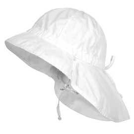 maximo GOTS Mini Girl-Flapper Neck Protection, Tie Strap, Washed Look, UV Made in Germany Washed Look, White, 53