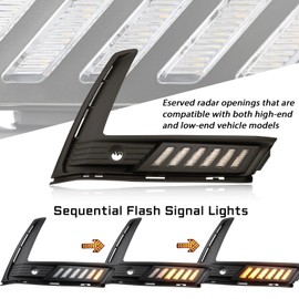 GEEGEETOP Switchback White/Amber Front Bumper Fog Daytime LED Running Light Sequential Turn Signal Feature Compatible with Honda CR-v CRV 2023-up LX EX Touring Fog Light Kit