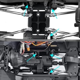 Metal Upper Center Link Mounts Replacement for Axial SCX10 III AXI03007 1/10 RC Crawler Car Upgrade Parts (Black)