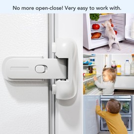 Moonybaby Baby Safety Freezer Door Latches to Keep Closed, Also for Fridge Lock for Kids, 1 Pack, White