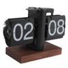 Flip Desk Clock Vintage 24 Hours Anti Slip Base Rotary