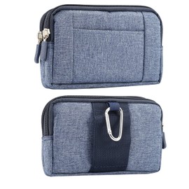Vertical Cell Phone Waist Pack for Men, Mobile Phone Belt Pocket with Clip, Universal Mens Mobile Phone Belt Clip Holder Smartphone Waist Pouch Fanny Pack Protective Wallet with Carabiner Belt Loop