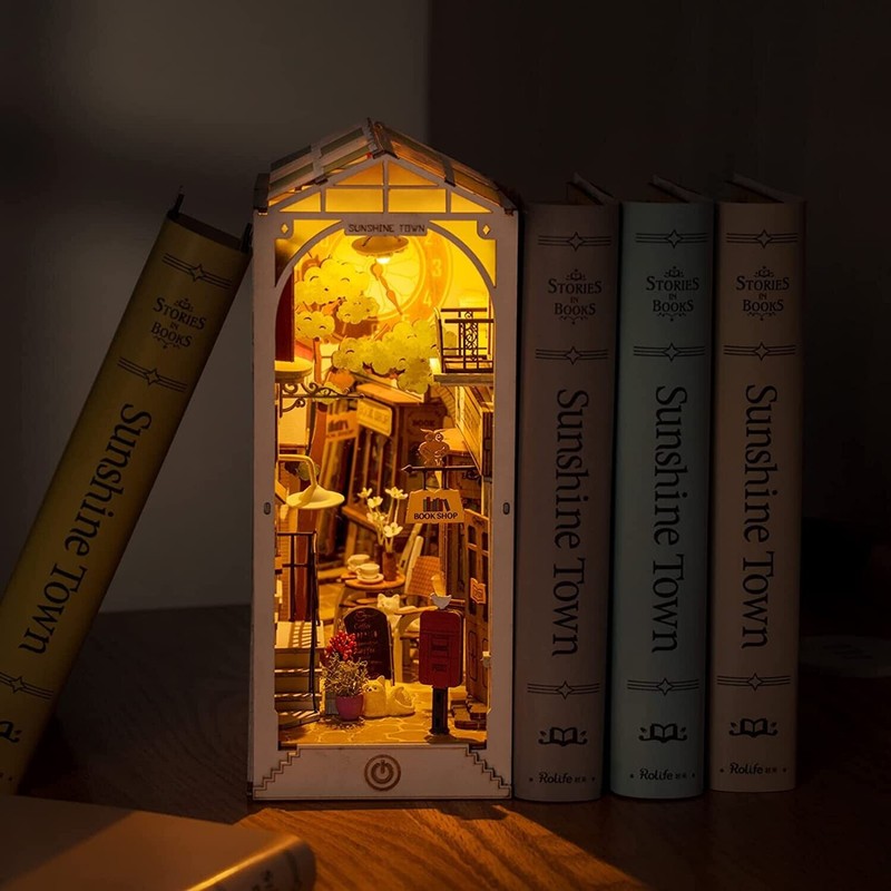 Rolife Sunshine Town 3D Wooden DIY Miniature 1:24 Dollhouse Book
