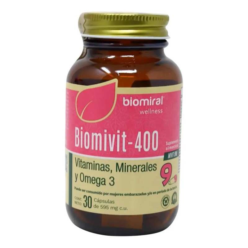 Biomivit 400 Biomiral Vitaminas Minerales Y Omega 3 30 Caps