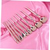 Baluue 9pcs Professional Makeup Brush for Women Versatile Plated Handle