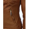 LL WJC747 Womens Dressy Vegan Leather Biker Jacket M CAMEL