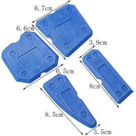 Dzrige 4Pcs Caulking Tool Kit Silicone Sealant Grout Finishing Tool Glass Glue Angle Scraper for Kitchen Bathroom Floor Sealant Sealing (Blue)