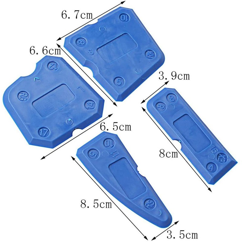 Dzrige 4Pcs Caulking Tool Kit Silicone Sealant Grout Finishing Tool
