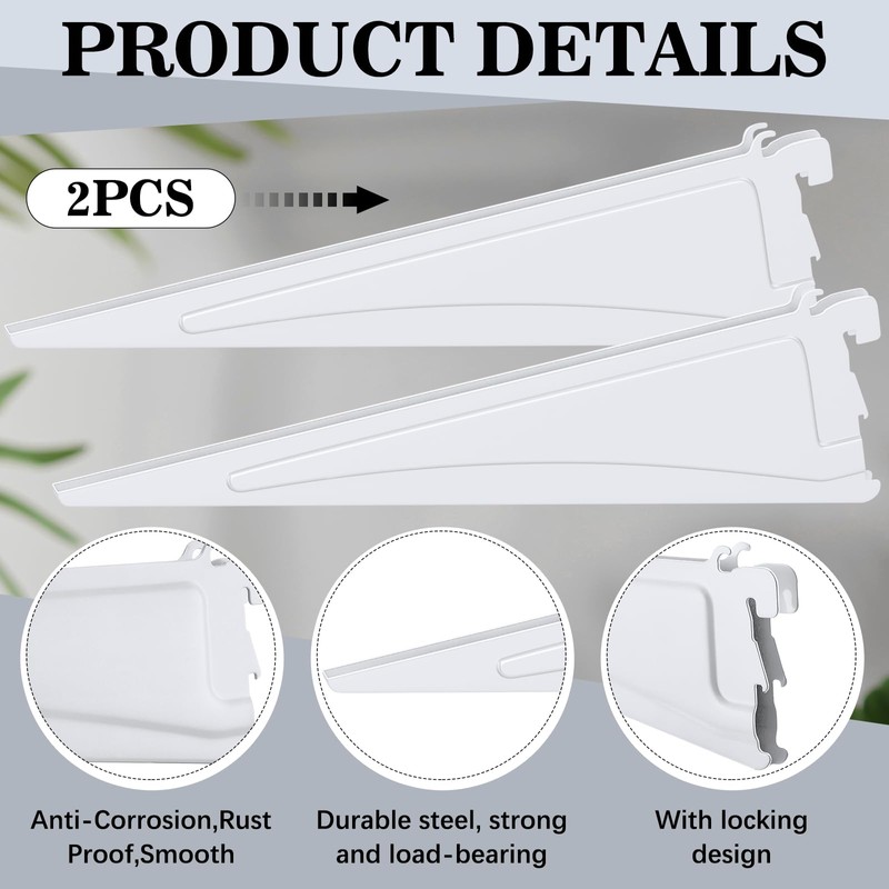 Wonderjune Adjustable Locking Shelf Bracket 16 Inch Shelf Brackets Heavy