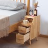 latifolia Solid Wood Nightstand, 2-Drawer Bedroom Nightstand, Small Bedside Table