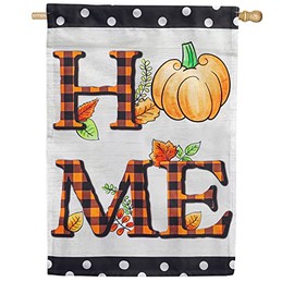 Evergreen Applique House Flag - Fall Signs, 28 x 44 inch
