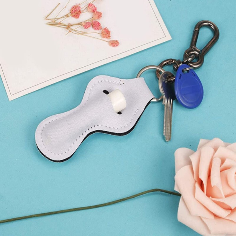 GLEAVI 4Pcs Lipstick case Keychain Lip Gloss Holder Keychain Lip