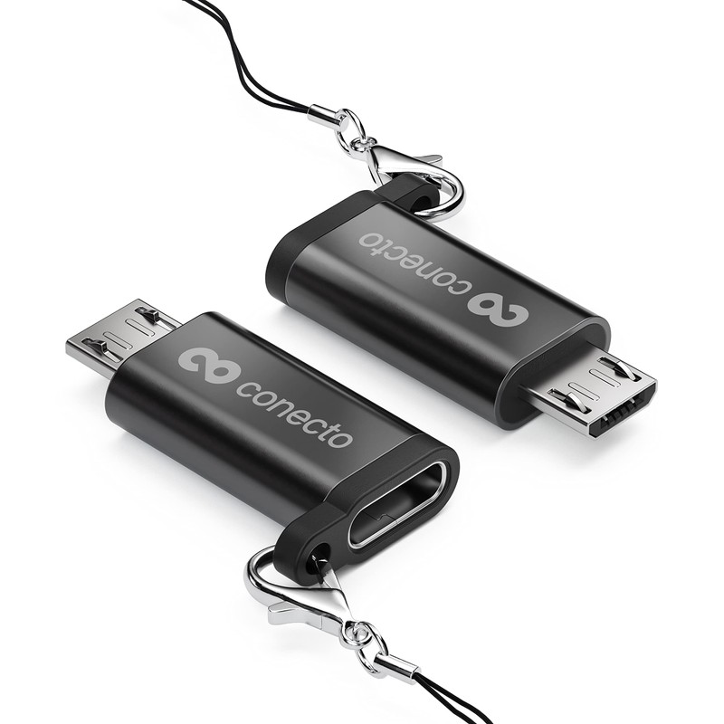 conecto, Micro USB to USB-C Adapter, OTG Support, Compatible with